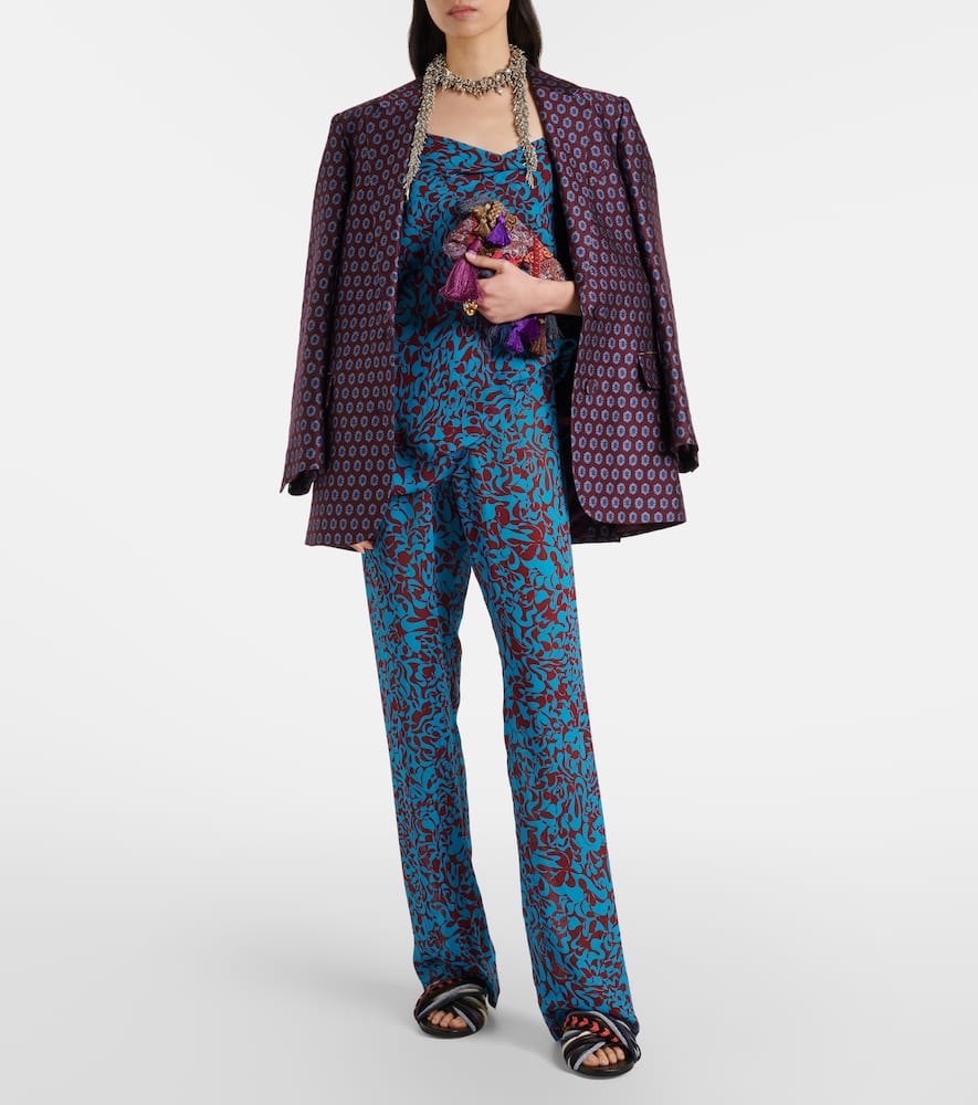 Printed wide-leg pants