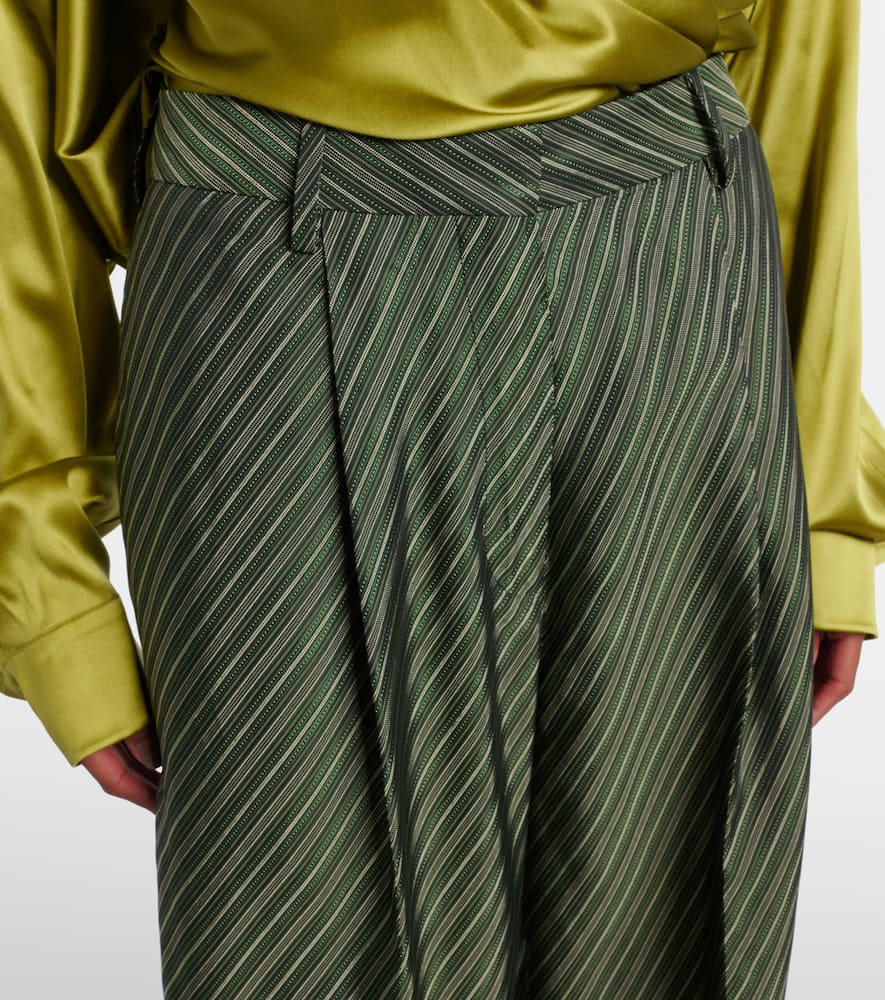 Striped high-rise wide-leg pants