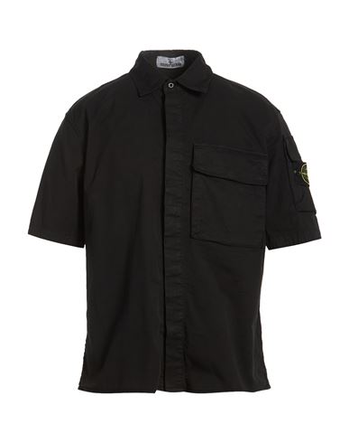Man Shirt Black Size M Cotton, Elastane