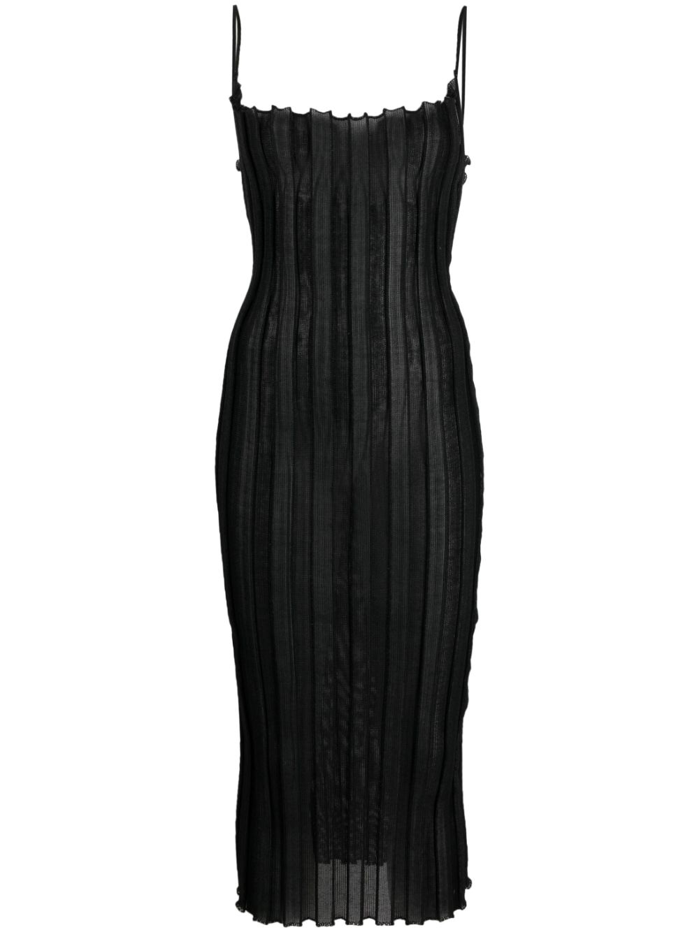 Katrine ribbed midi dress - Black
