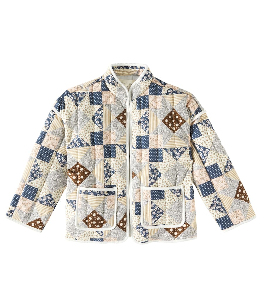 Rylee + Cru Quilted patchwork linen-blend jacket