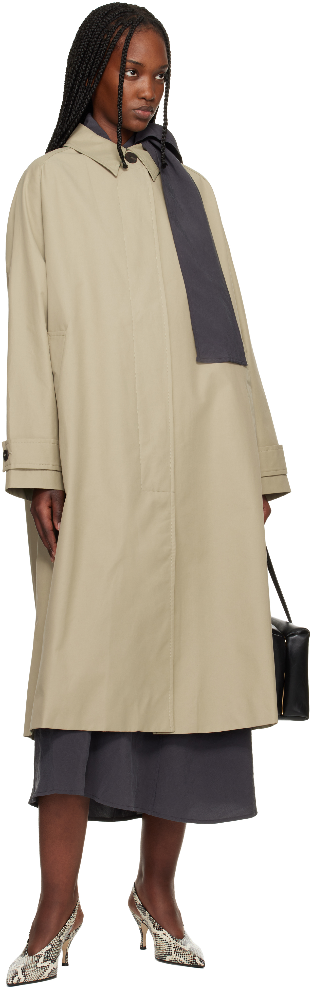 Beige Holin Technical Cotton Trench Coat