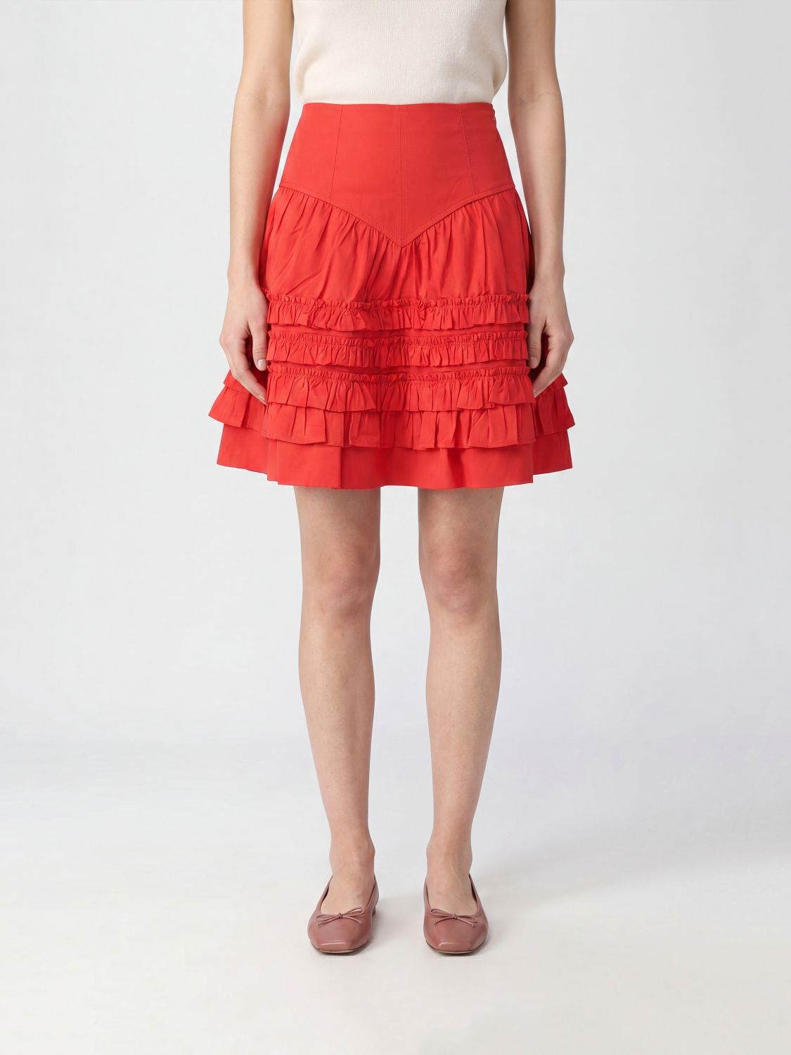 Skirt Woman color Red