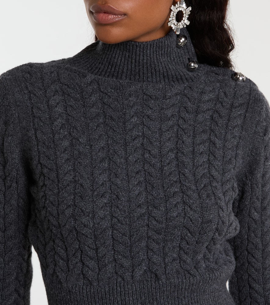 Cable-knit wool and cashmere sweater