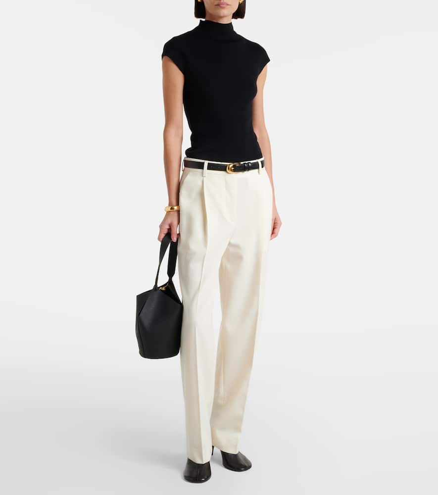 Ribbed-knit virgin wool top
