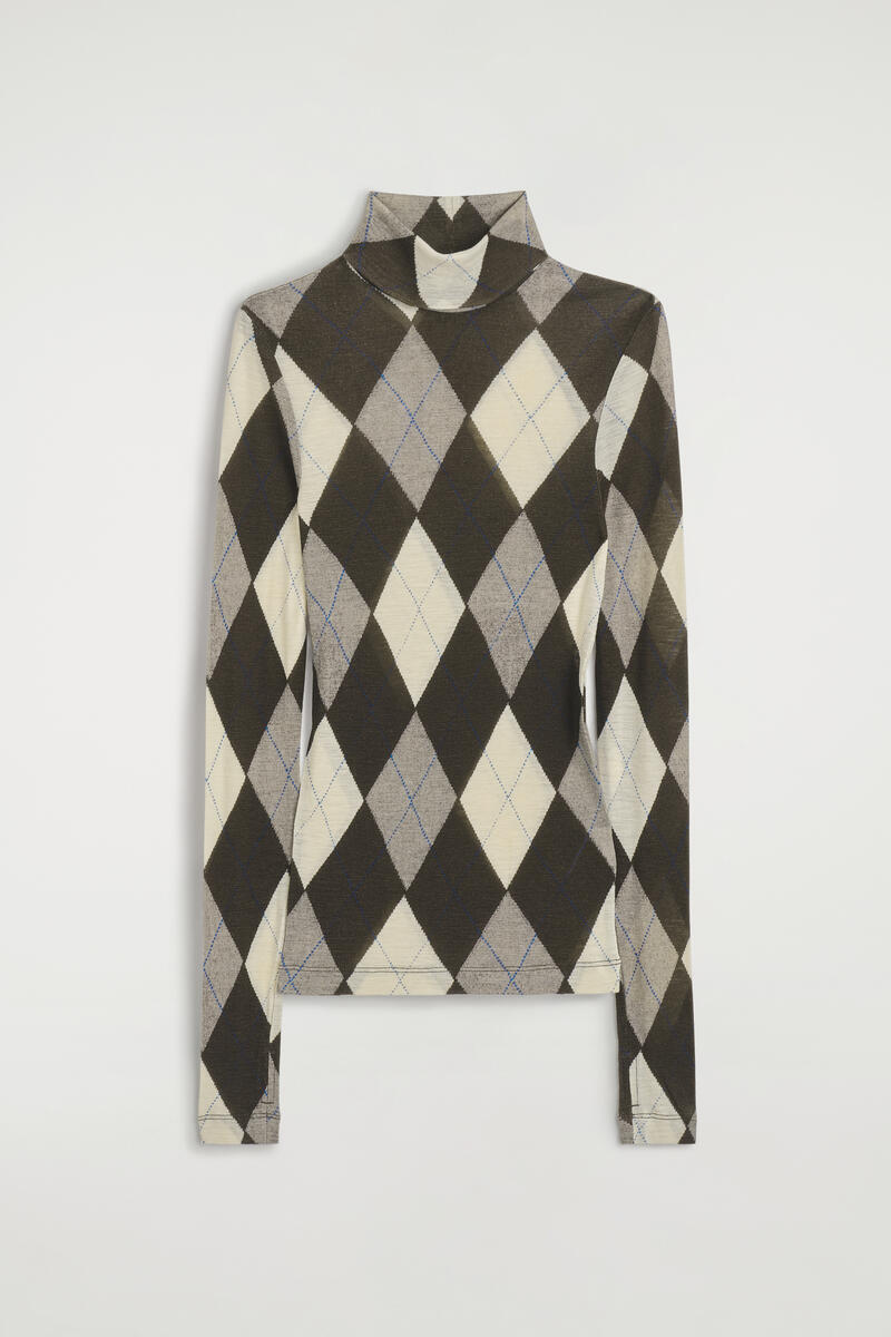 Merino Wool Turtleneck Top