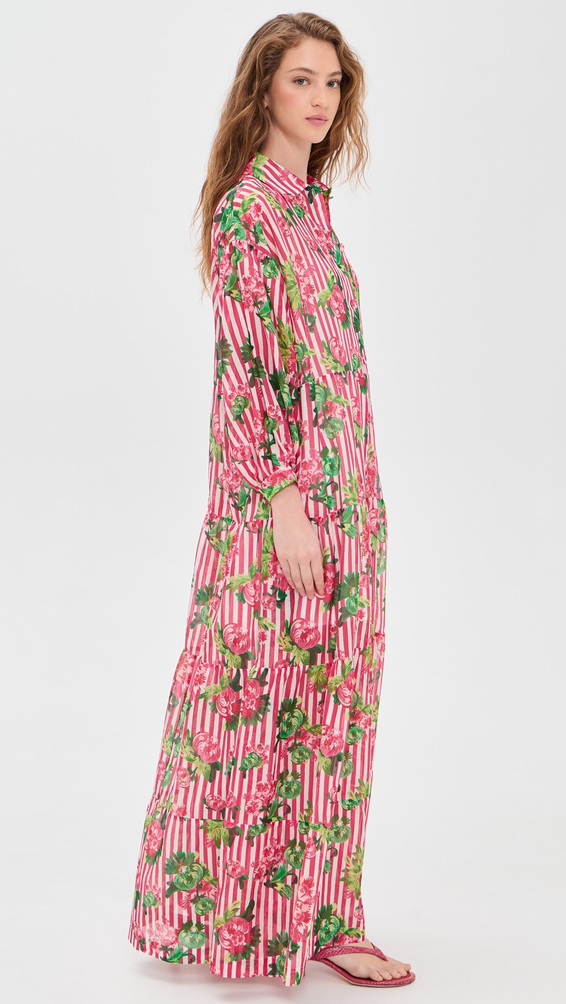Soleil Maxi Dress Pivoines Stripe