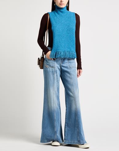 Malìparmi Woman Turtleneck Azure Size ONESIZE Wool, Polyamide, Acrylic, Alpaca wool, Elastane