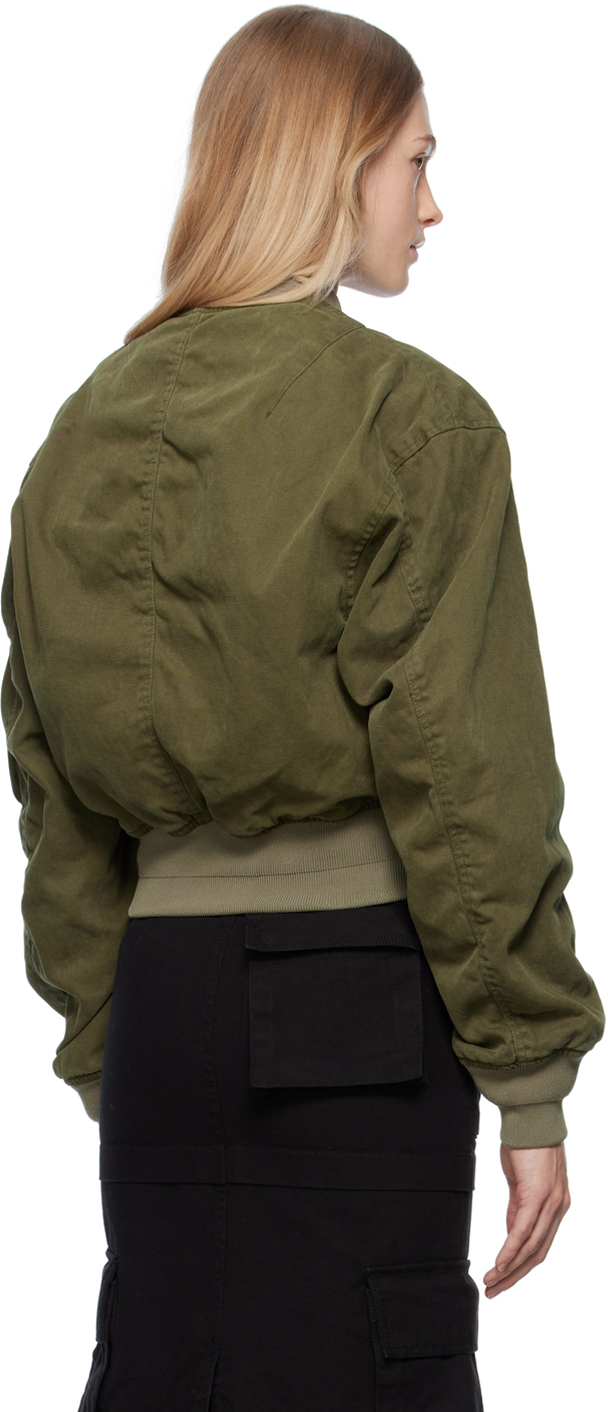 We11done Khaki MA-1 Denim Bomber Jacket