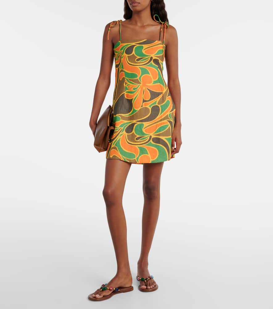 Faithfull Ysla printed linen minidress