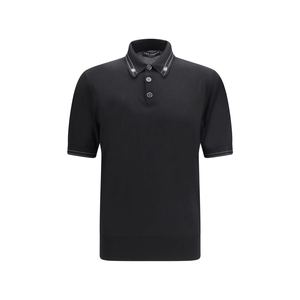 Silk Polo Shirt — Black