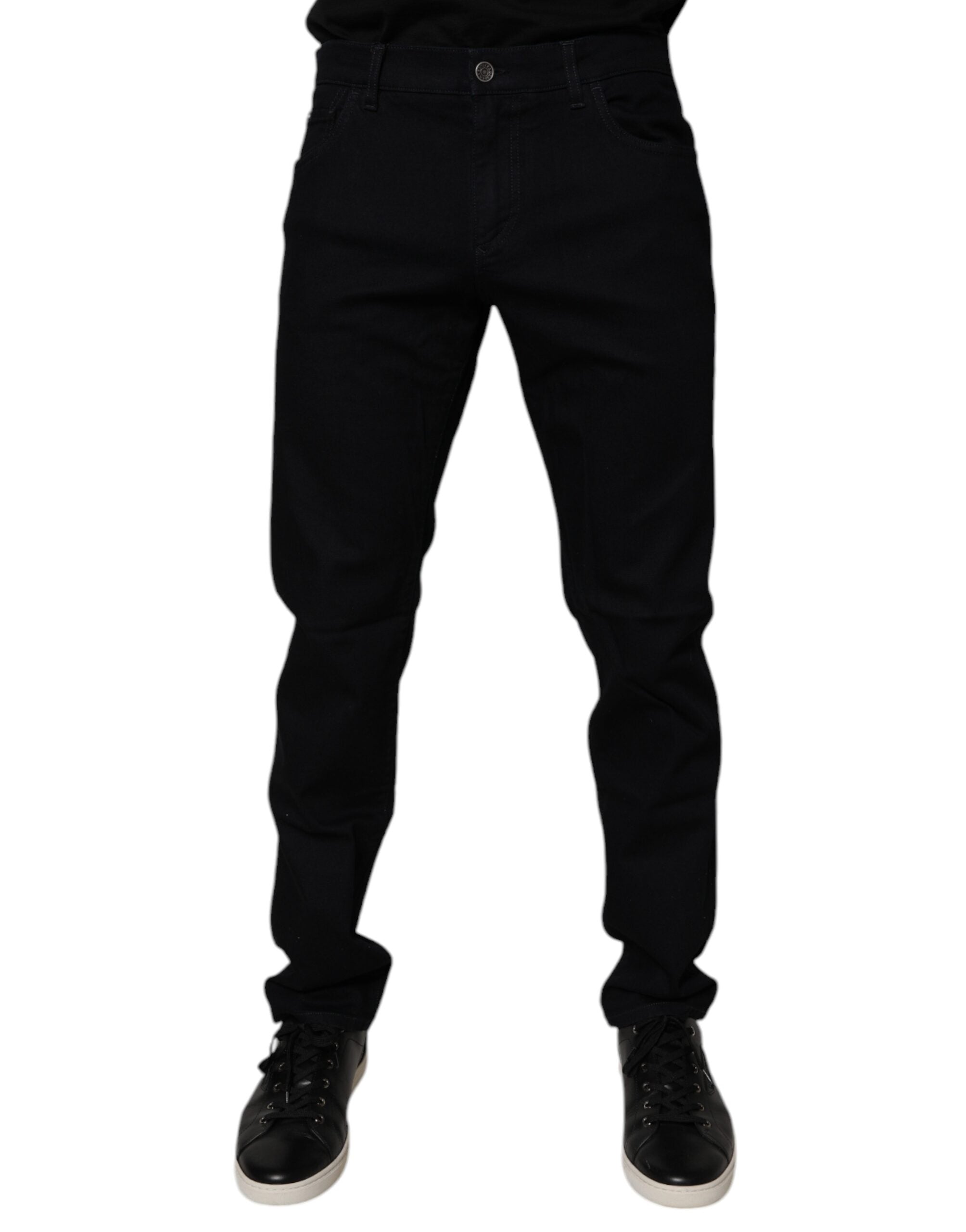 Cotton Stretch Slim Fit Jeans — Black