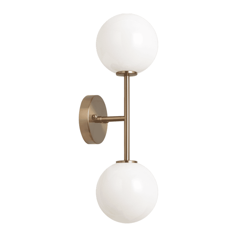 Aged Gold Brass Two Light Wall Sconce from the Novo Collection