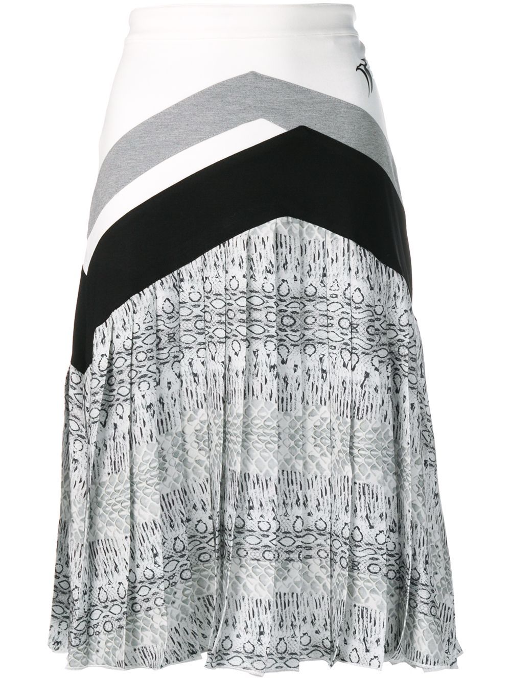 Snakeskin-print pleated skirt - Grey