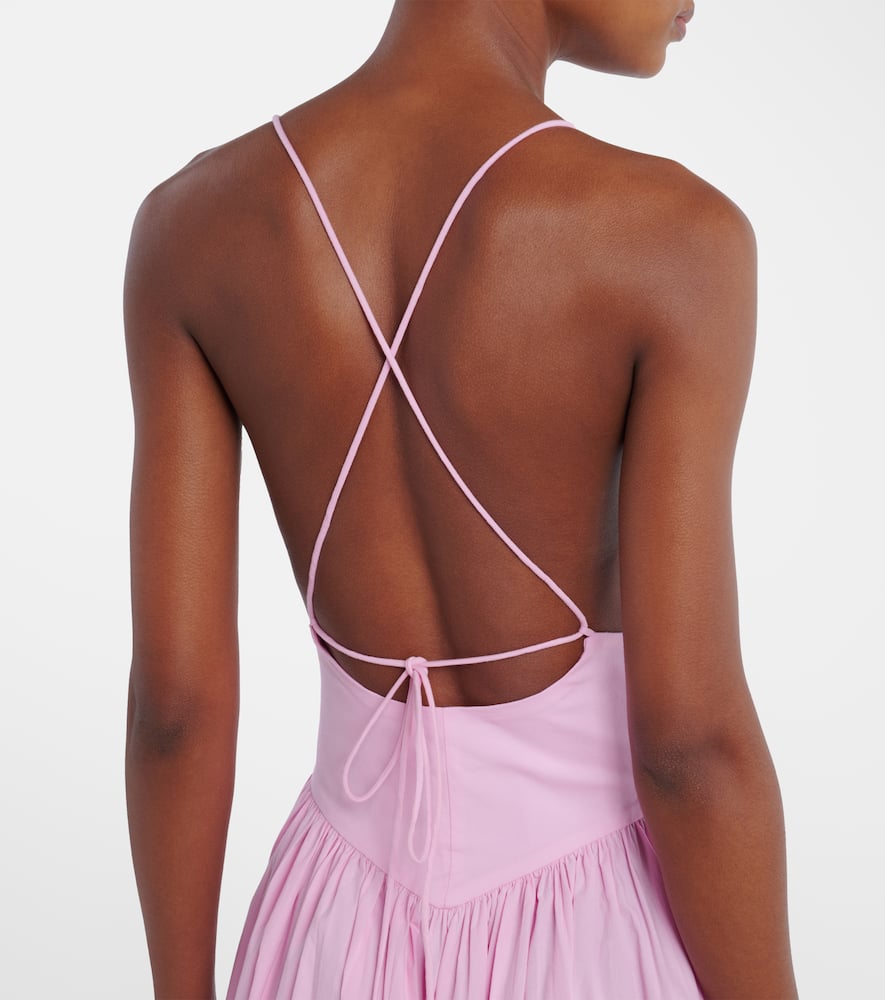 Open-back cotton maxi dress