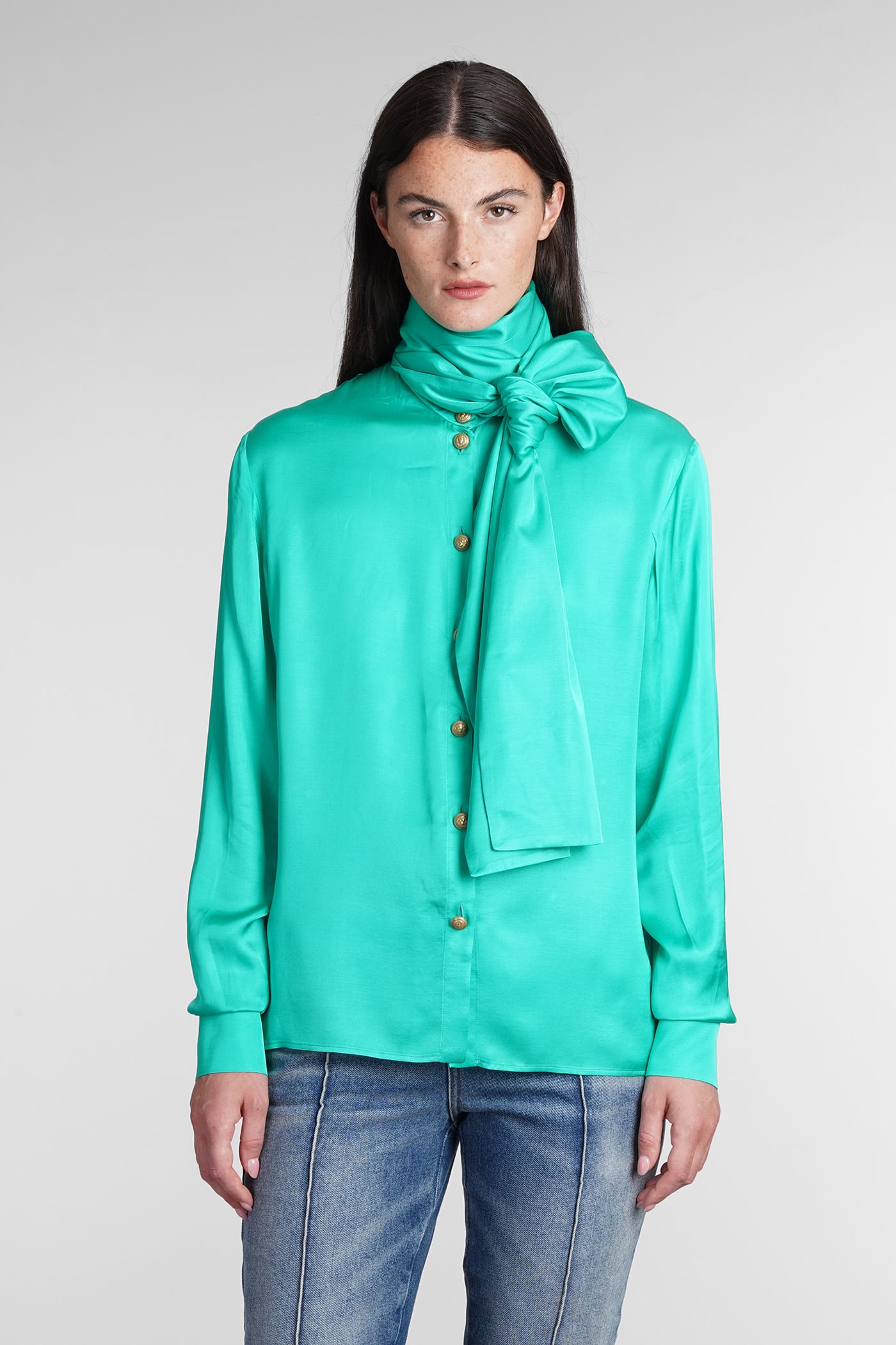 Shirt In Green Viscose