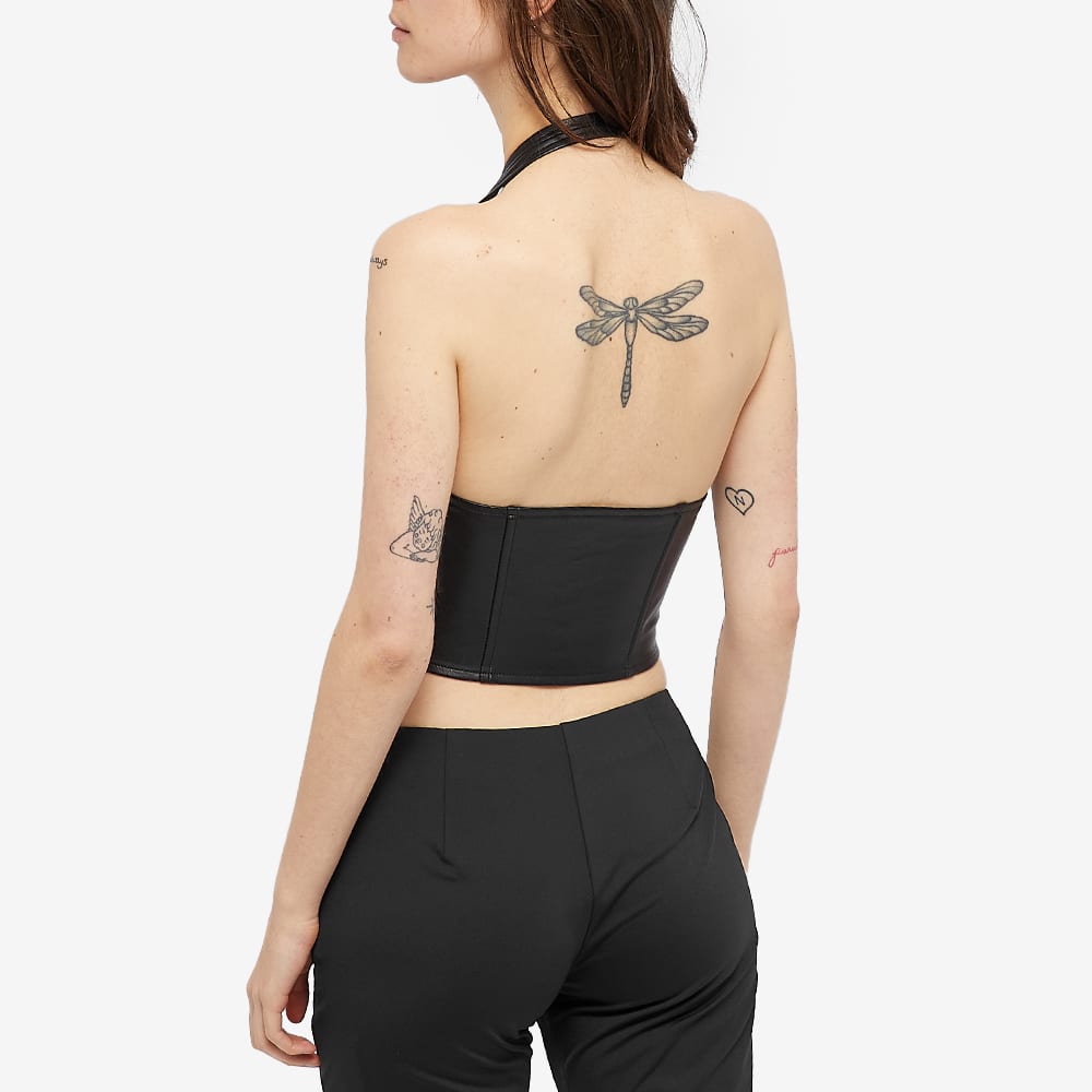 Women's Mara Halterneck Vegan Leather Corset in Black, Size X-Small