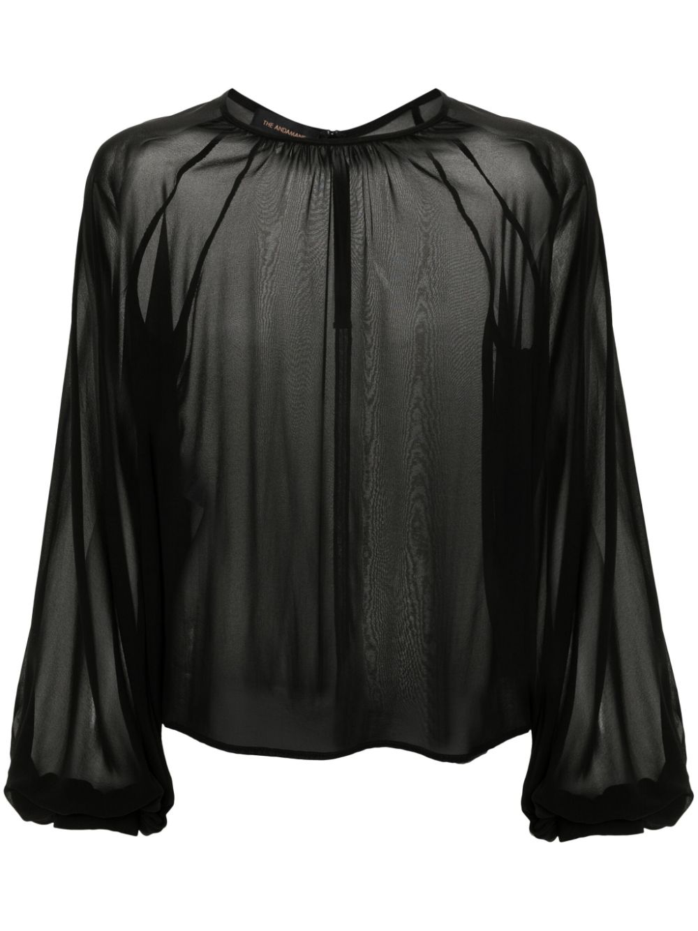 Renee puff-sleeve blouse - Black