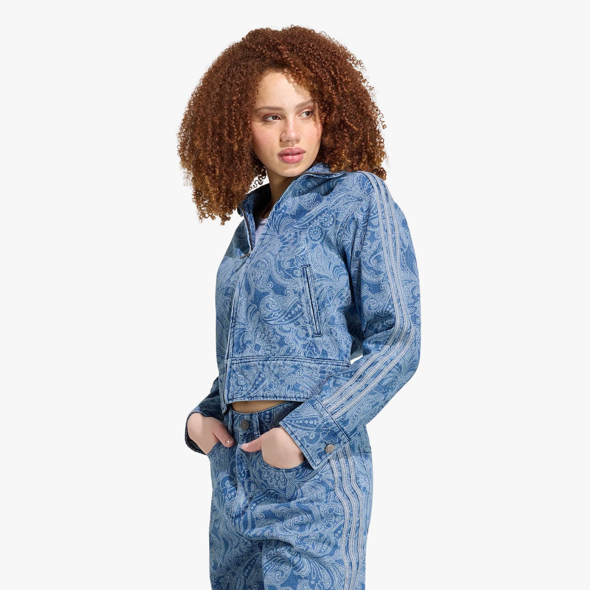 Jacket adidas Liberty London Firebird Denim Tracktop Medium Vintage Denim/ Light Deni