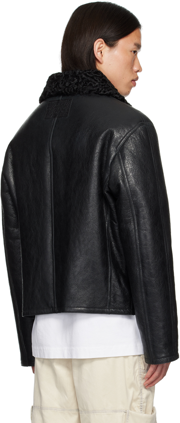 Acne Studios Black Zip Shearling Jacket
