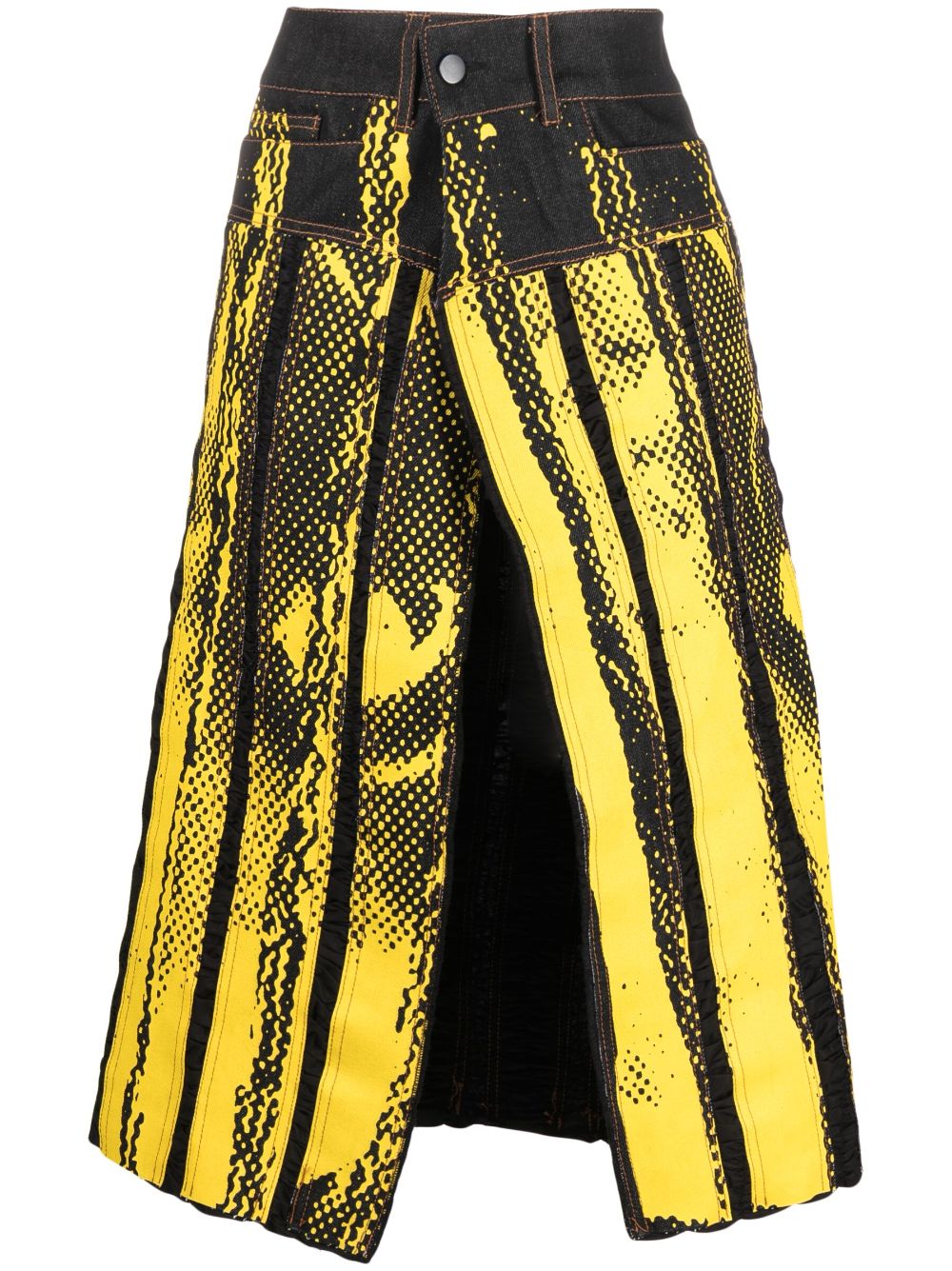 Chariot Biker printed cotton skirt - Yellow