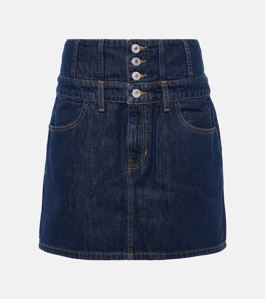 Corset denim high-rise miniskirt