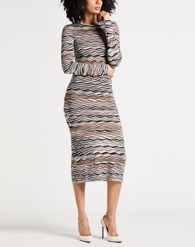 Woman Midi dress Brown Size 2 Viscose, Wool, Elastane, Polyamide