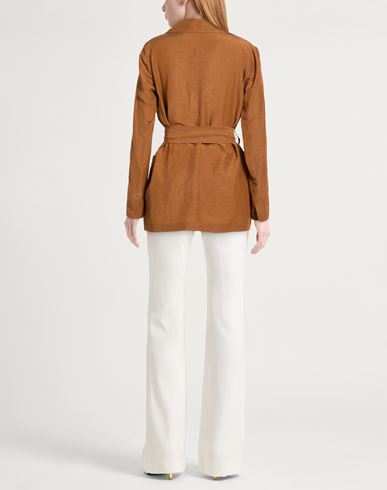 Woman Blazer Brown Size 8 Viscose, Linen