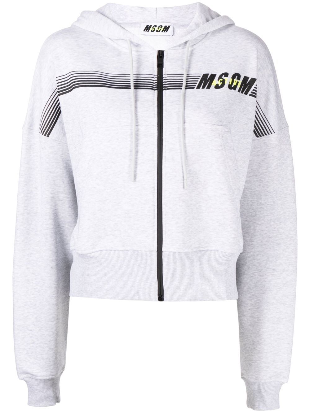 Logo-print zip-up hoodie - Grey