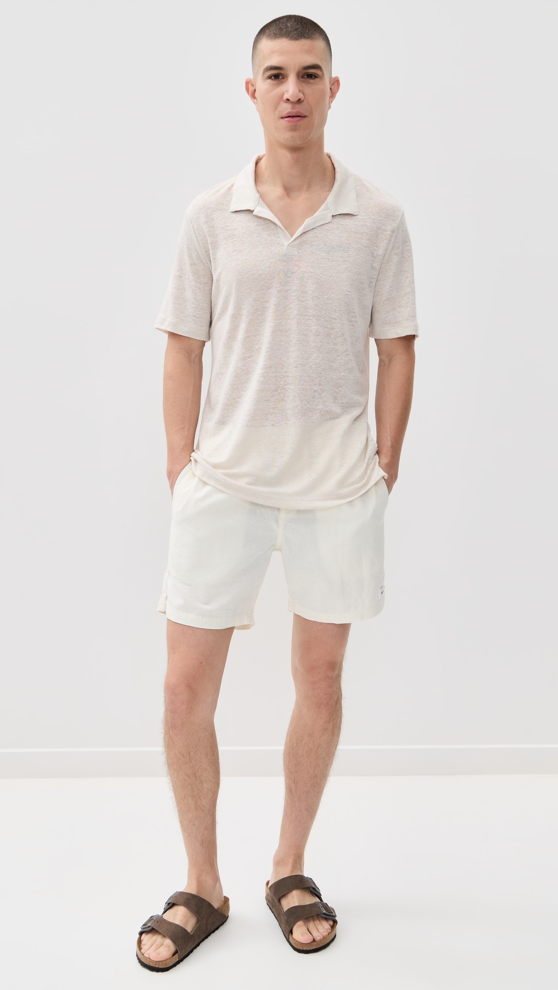 Shaun Linen Polo Stone