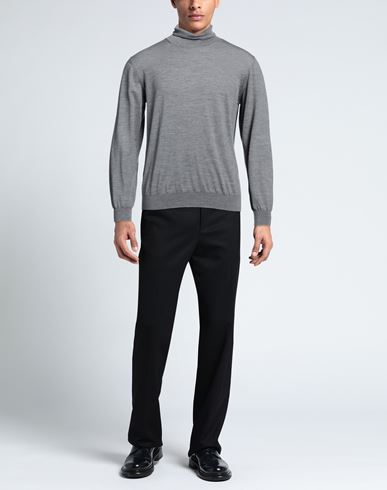 Man Turtleneck Grey Size XXL Merino Wool