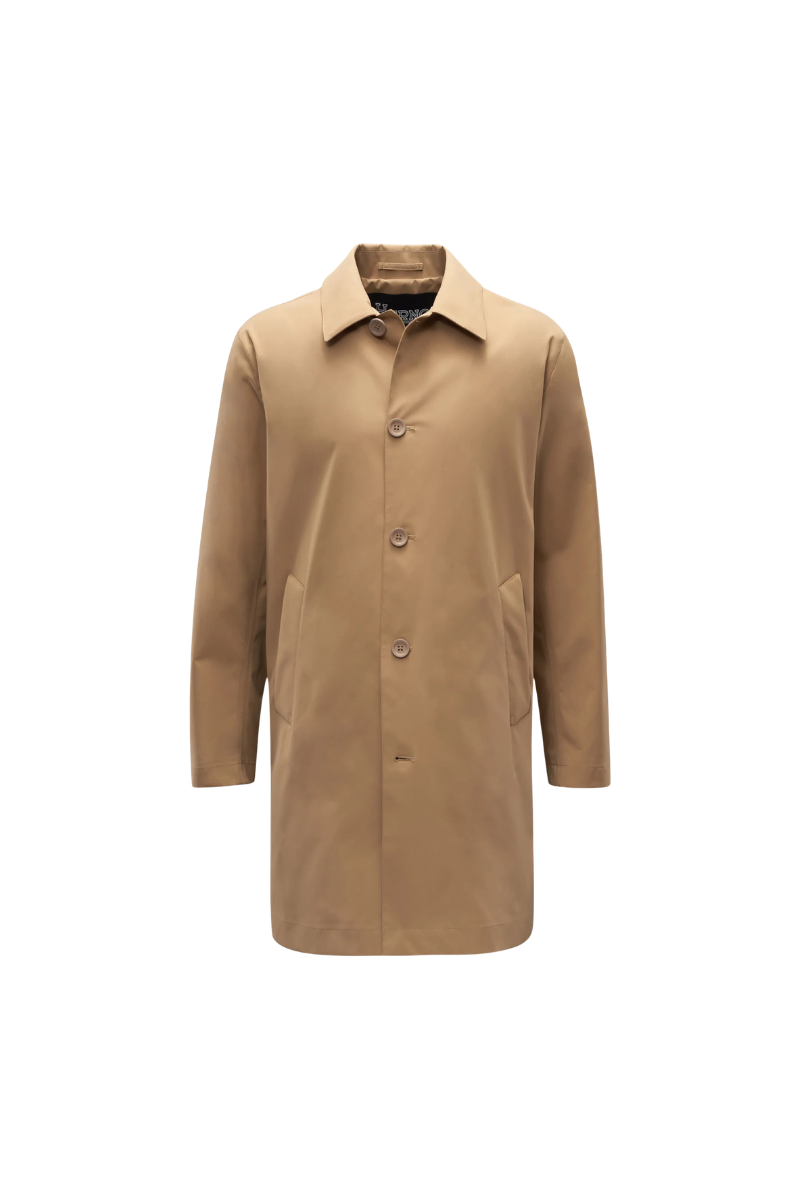 Collared Cotton Coat — Beige