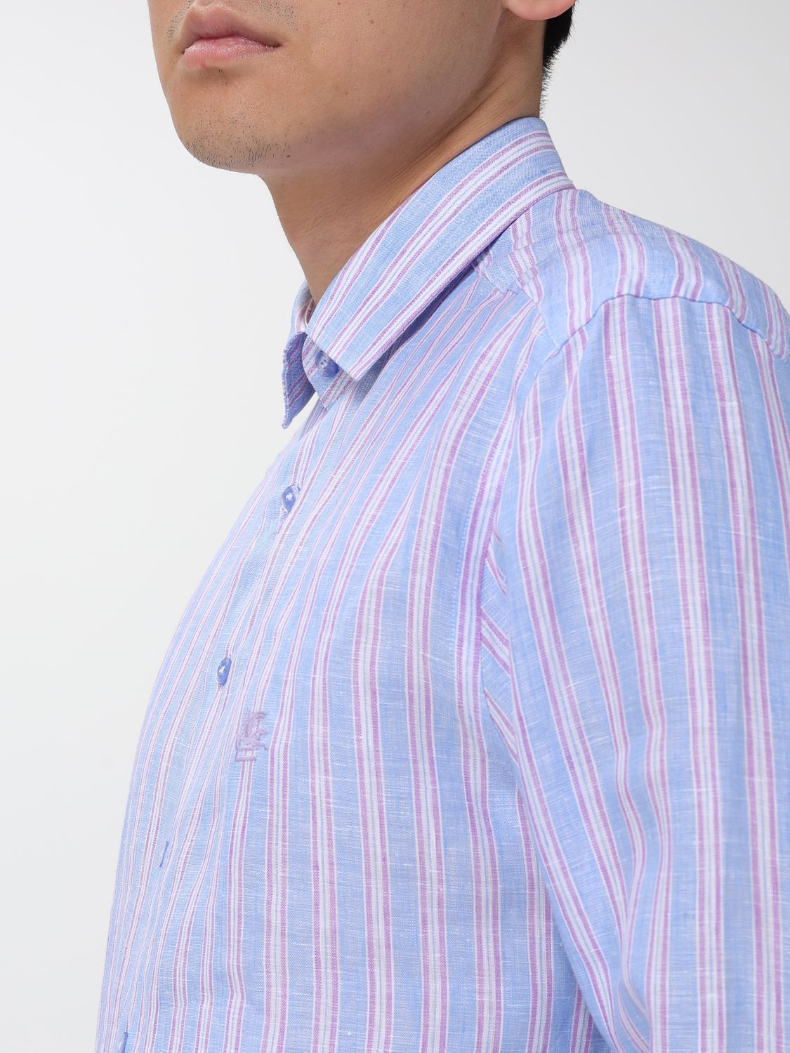 Shirt Men color Gnawed Blue
