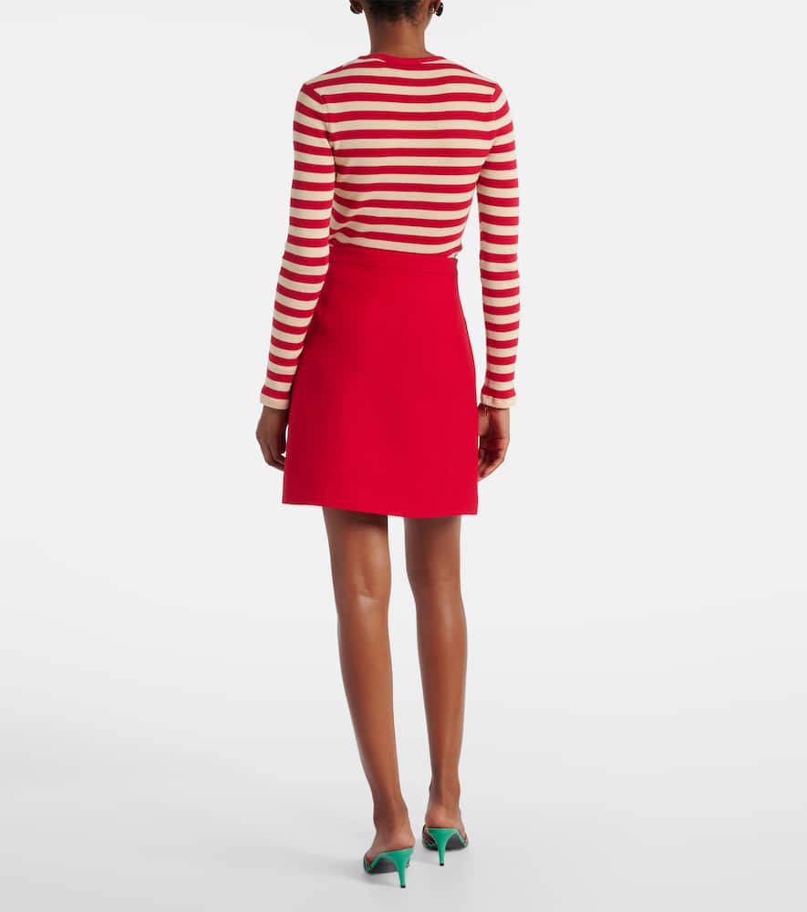Wool and silk Crepe Couture miniskirt