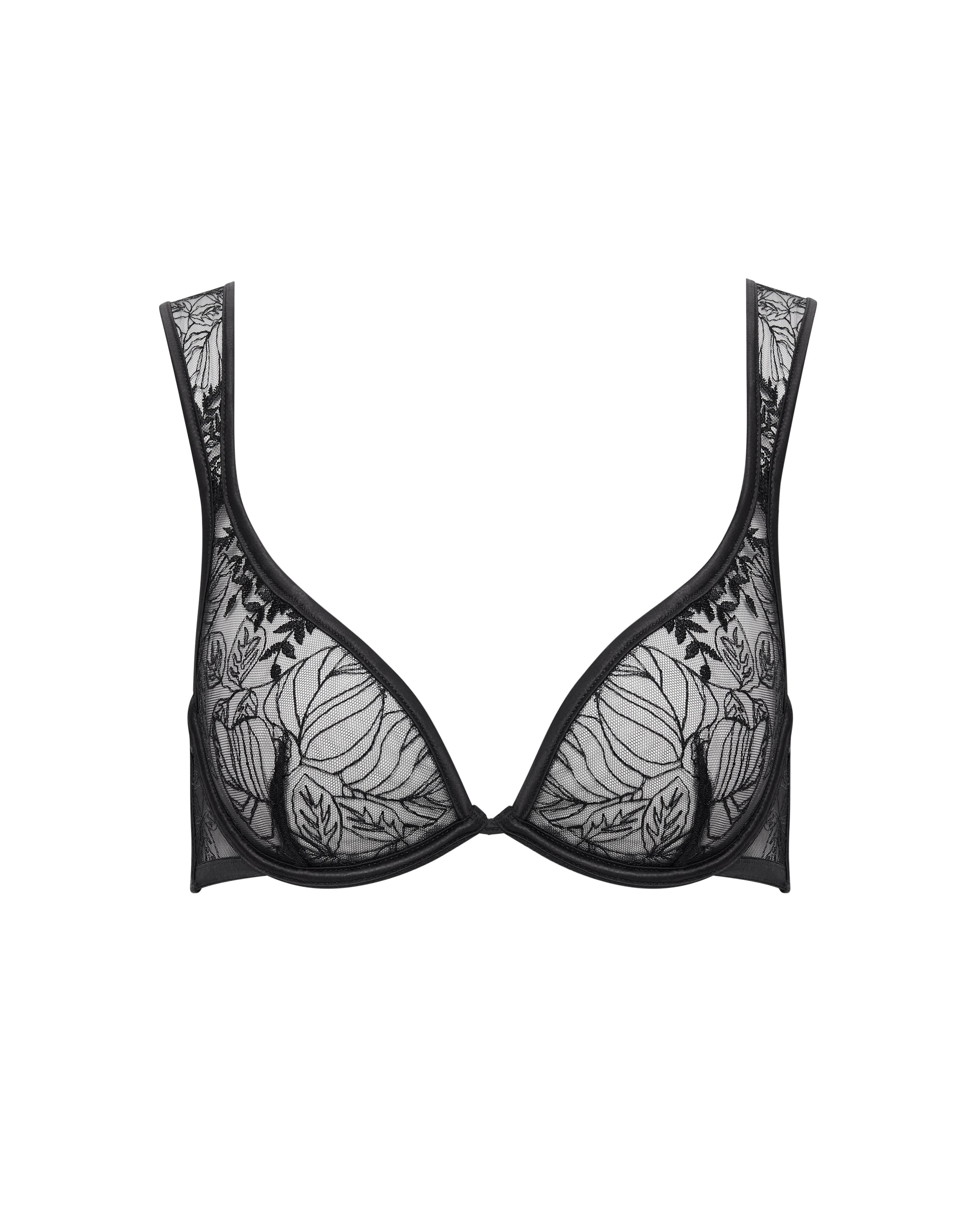 Bluebella Seraphim Embroidered Sheer Bra Black