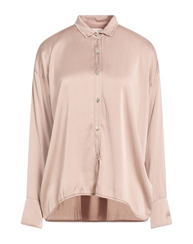 Woman Shirt Taupe Size L Silk, Elastane