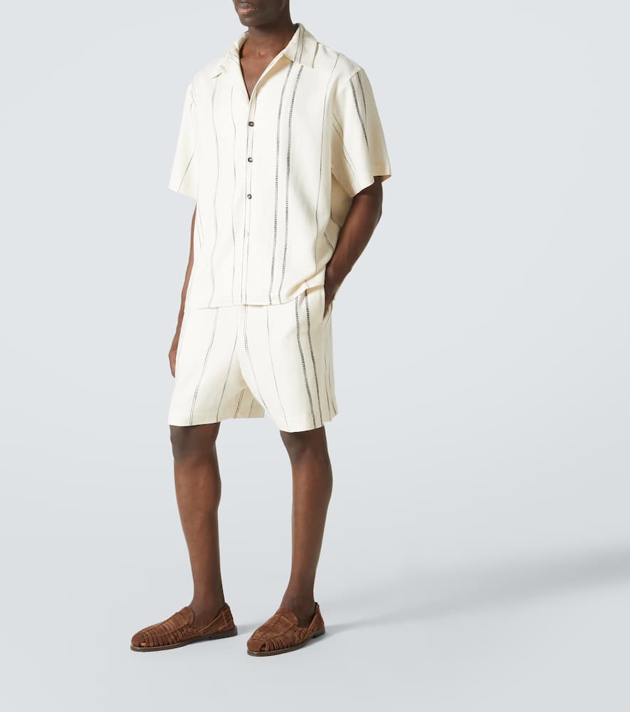 Striped linen and cotton shirt