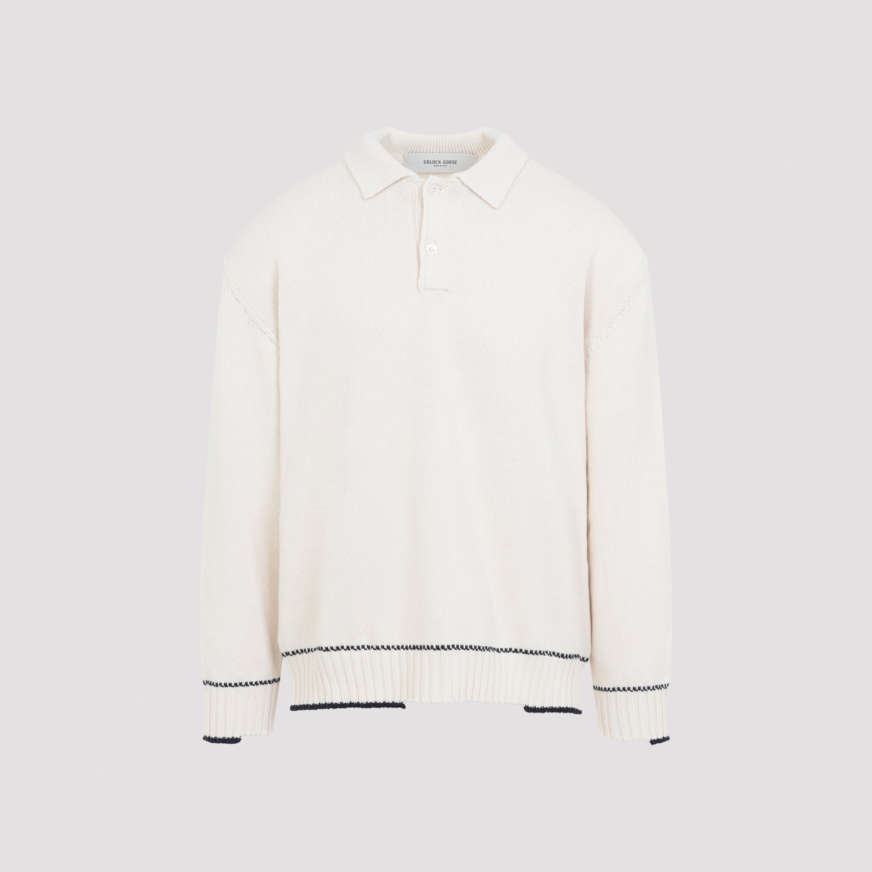 Men's Cotton Knit Polo Neck Sweater