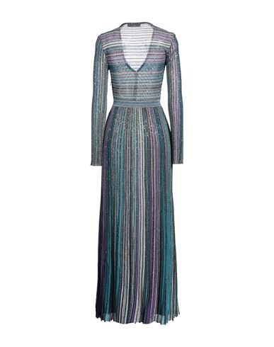 Woman Maxi dress Deep teal Size 6 Viscose, Metallic fiber, Polyamide, Polyester