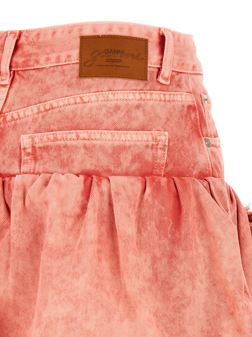 Pink Denim Jeans Skirt