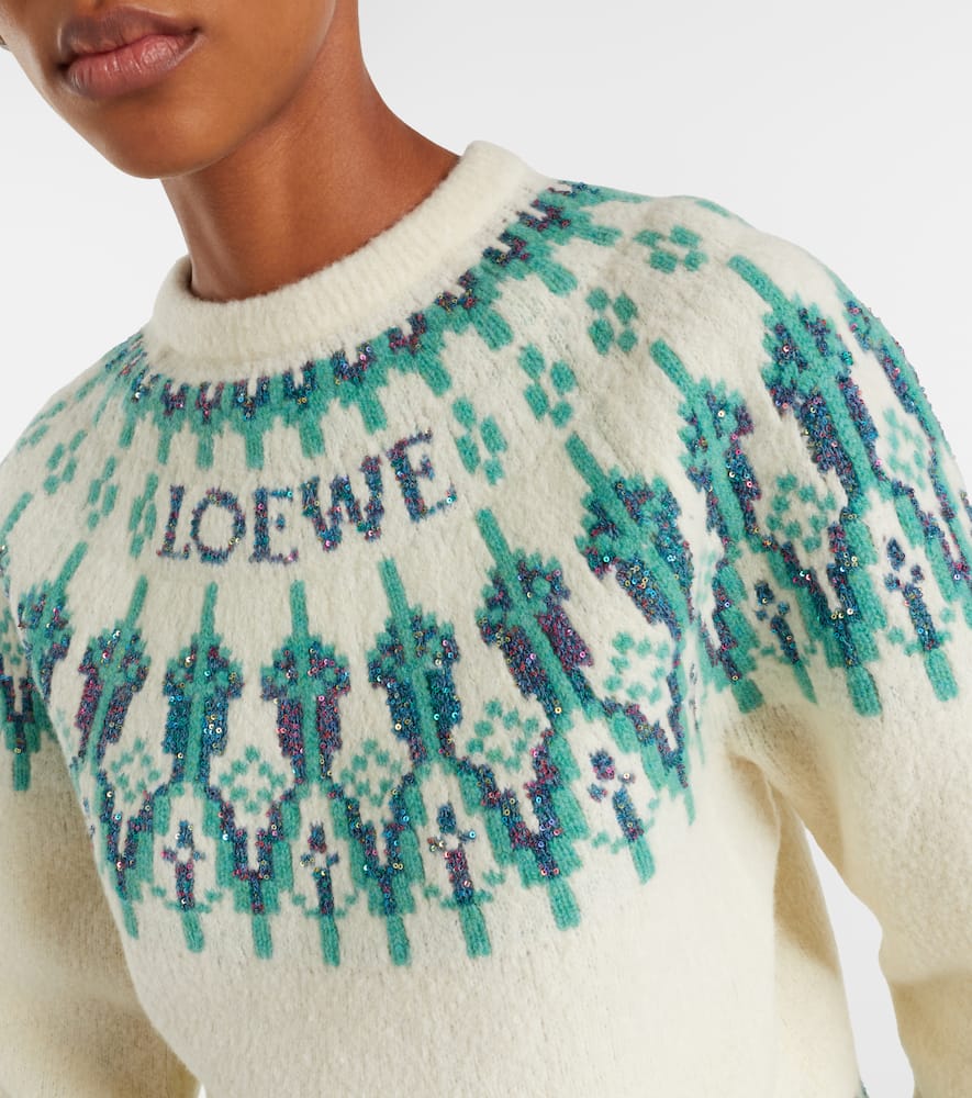 Fair Isle sequined wool-blend sweater