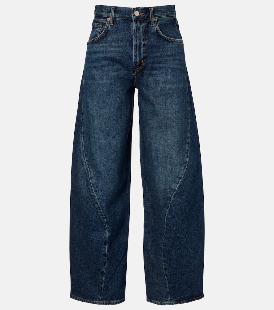 Twist mid-rise wide-leg jeans