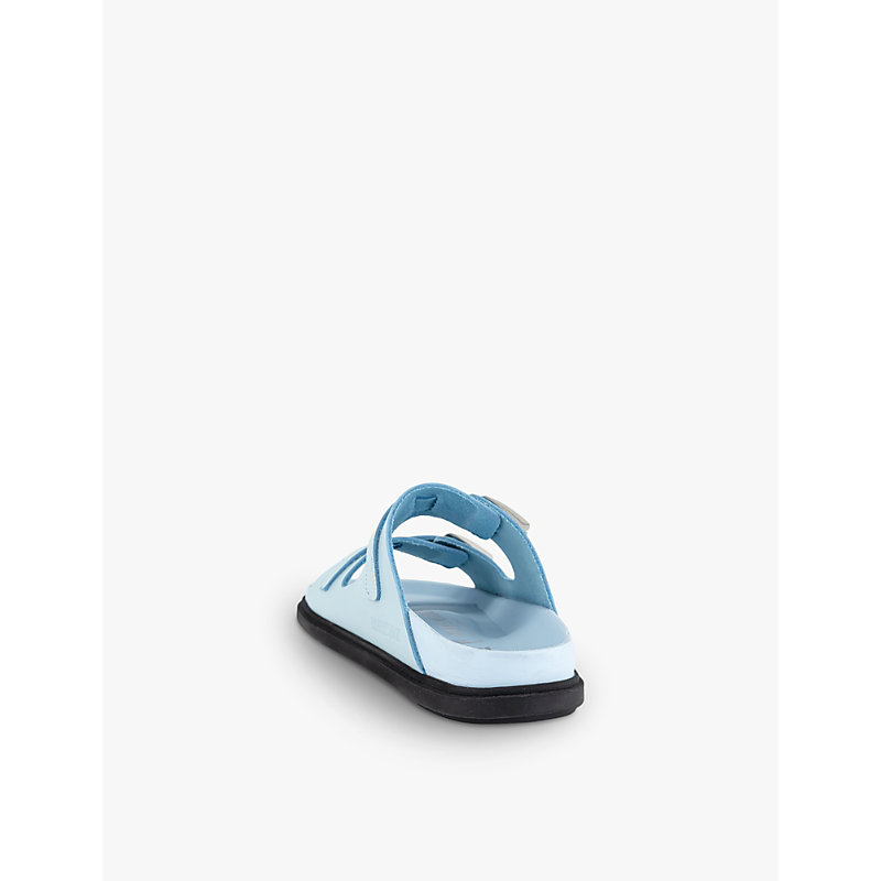 Womens Mineral Blue St Barths Two-strap Leather Sandals