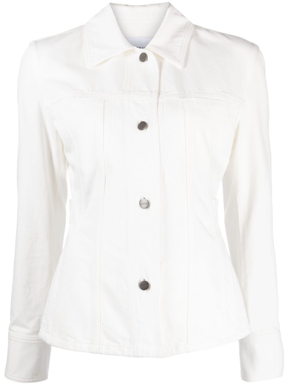 Fitted-waistline denim jacket - White