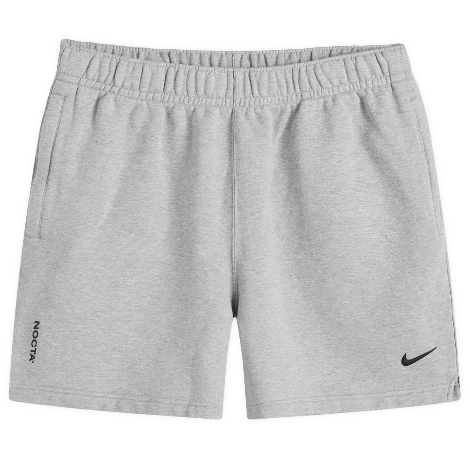 Nocta Cardinal Stock Fleece Short in Dark Grey Heather/Matte Silver/Black