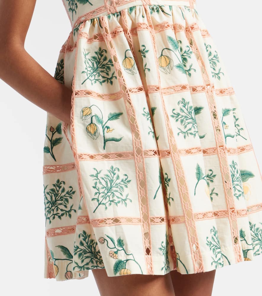 Barbara embroidered cotton minidress