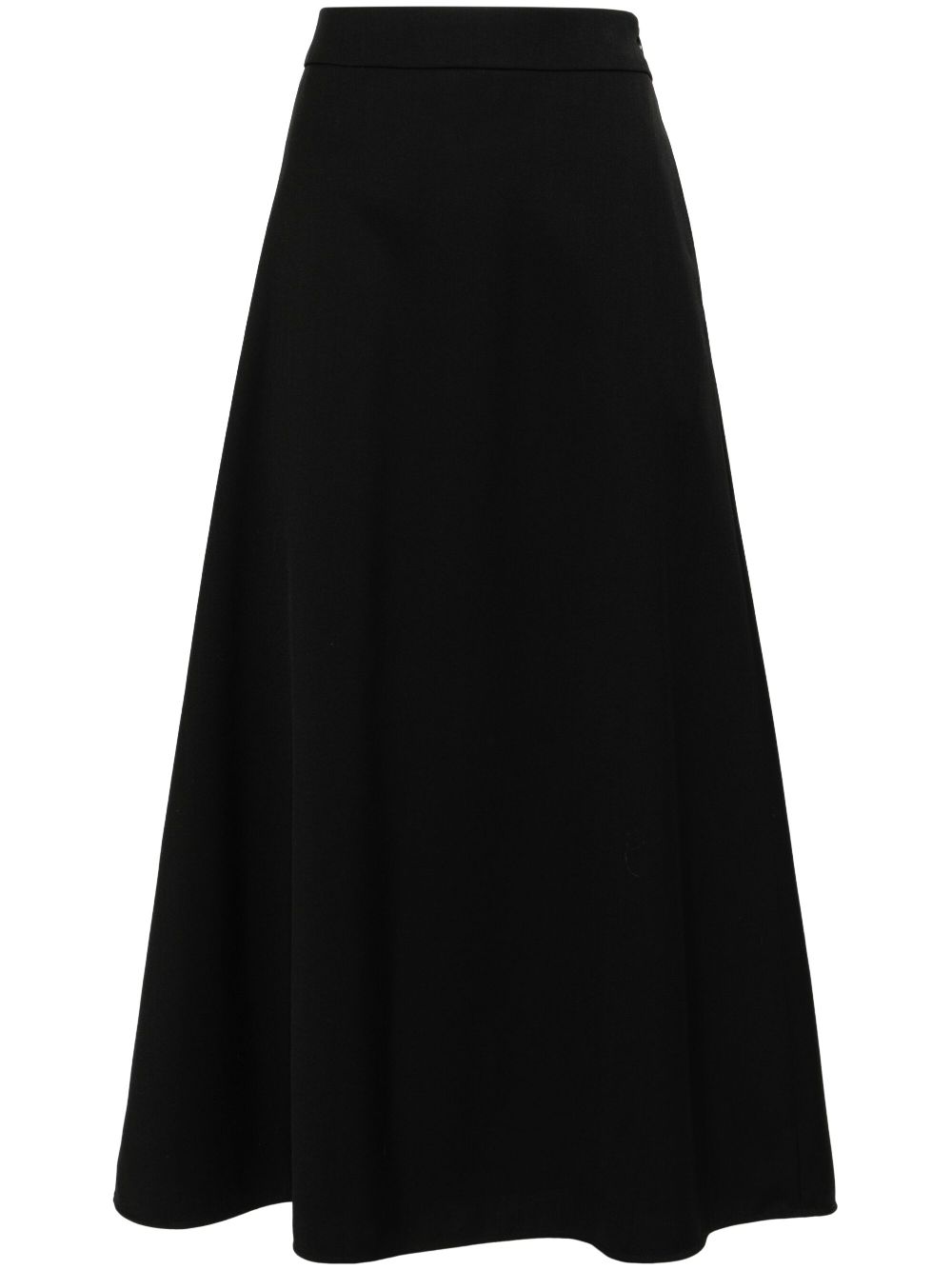 A-line wool midi skirt - Black