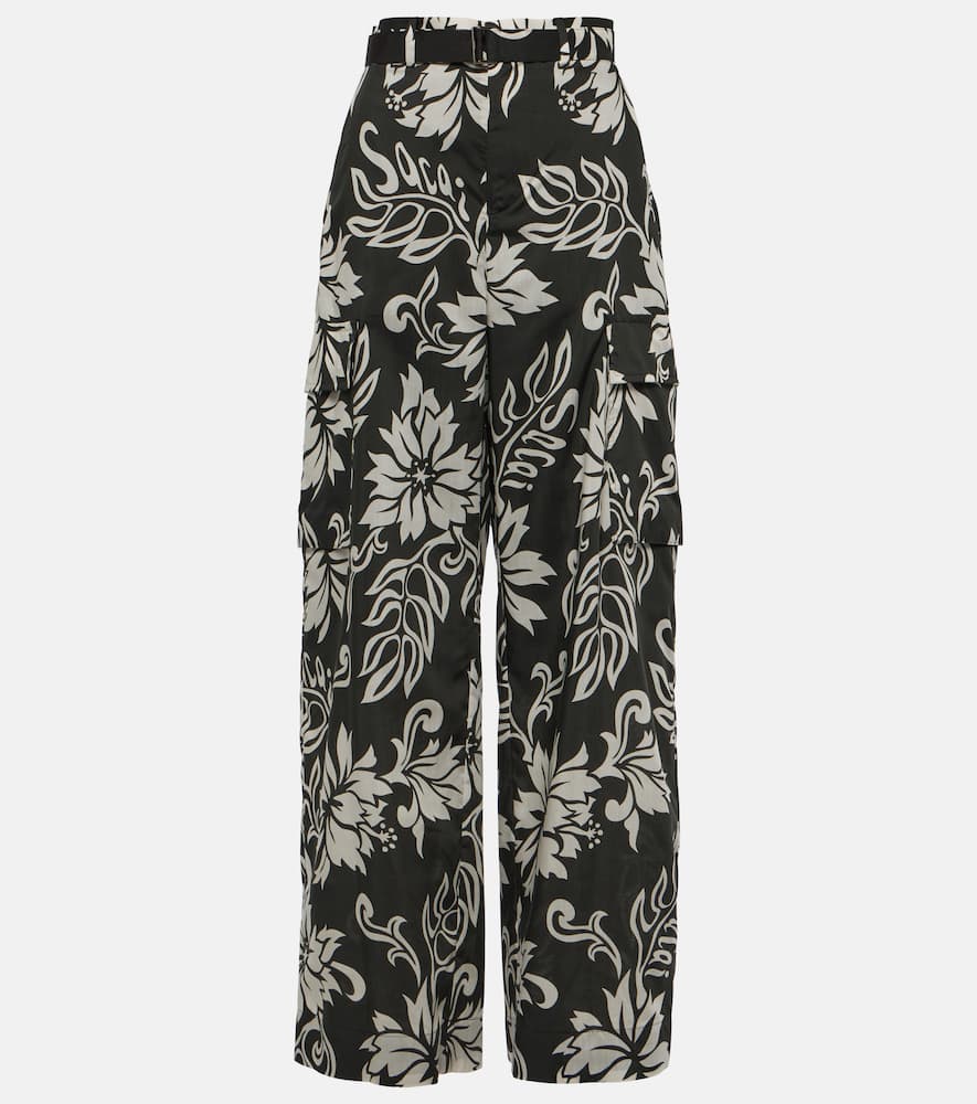 High-rise floral wide-leg pants