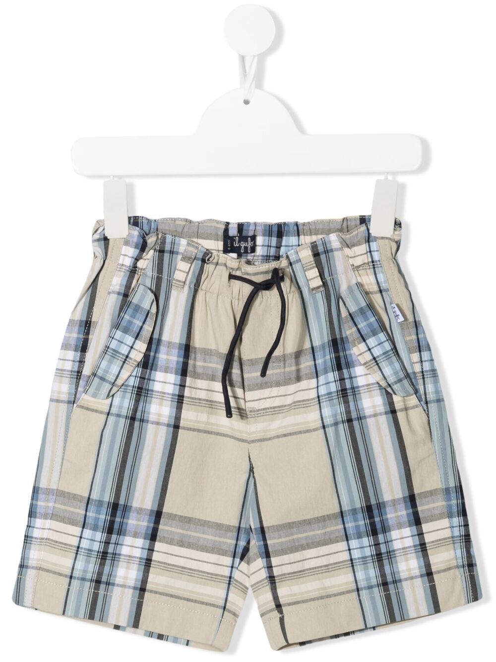 Drawstring checked shorts - Neutrals