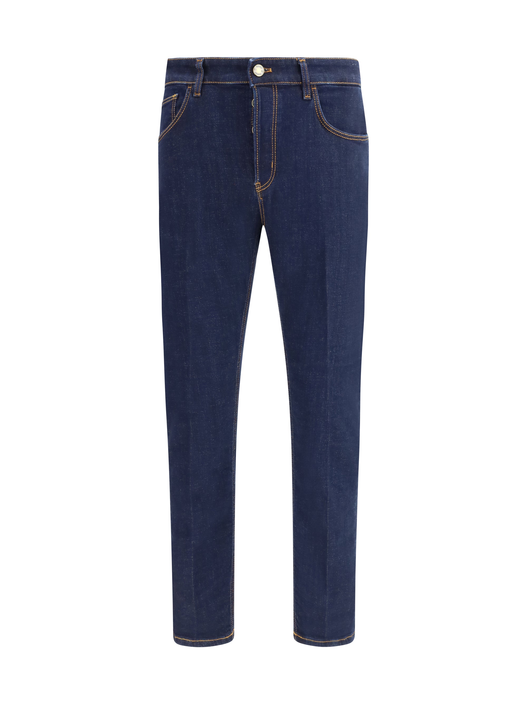 Classic Five-Pocket Cotton Jeans — Navy
